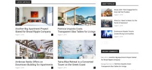 Content grid layout designed for publishing and organizing multiple articles efficiently